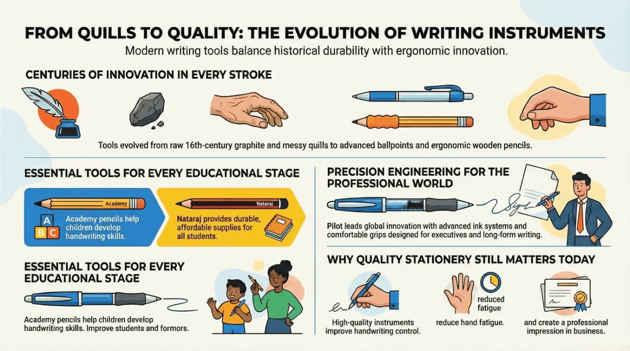 History of pens and pencils and popular stationery brands used in Tanzania